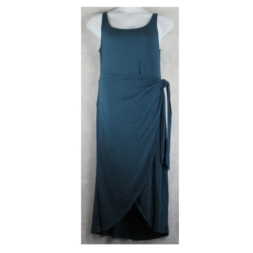 And Now This Women's Plus Size Side-Tie Midi Dress, Dark Blue, 1X